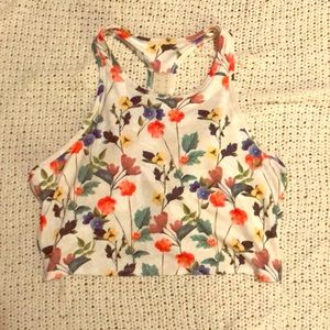Fabletics Floral Sports Bra/Crop Shirt Size XL